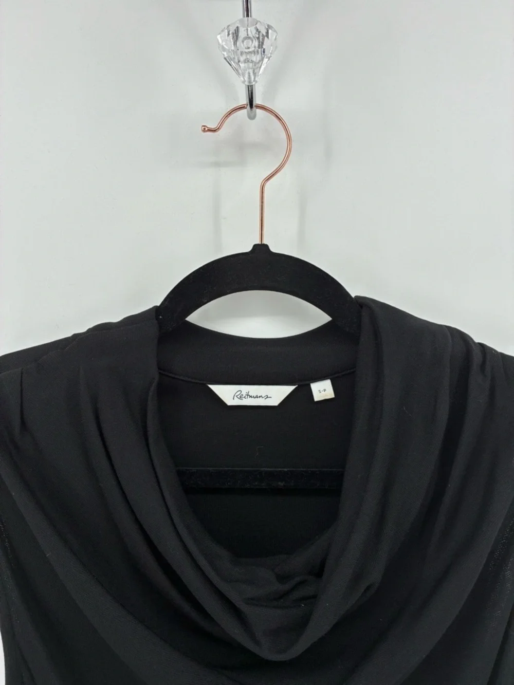 Sleeveless Black Cowl Neck Top - Picture 3 of 8